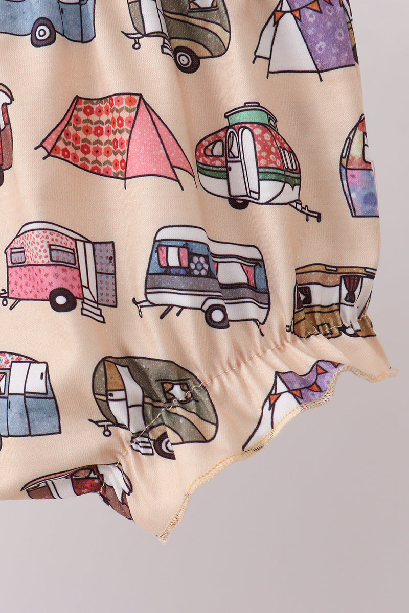 Camper applique bow bloomer set