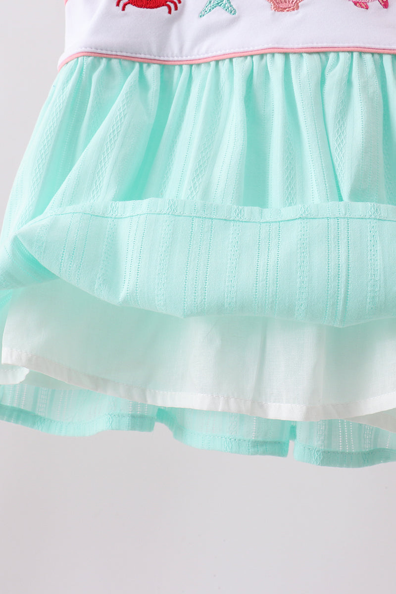 Marine Embroidered Jacquard Bloomer Set