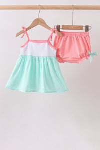Marine Embroidered Jacquard Bloomer Set