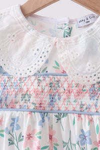 Floral Smocked Ruffle Bloomer Set