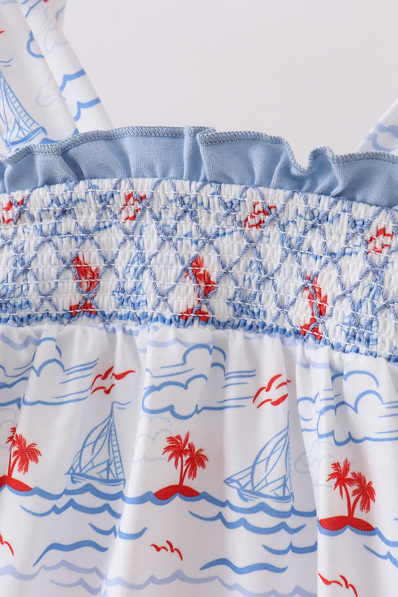 Sailboat Smocked Bubble