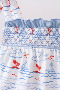 Sailboat Smocked Bloomer Set