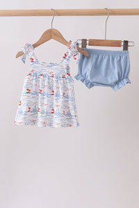 Sailboat Smocked Bloomer Set