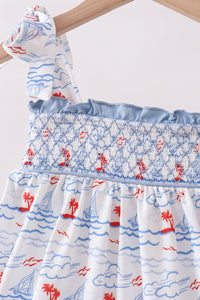 Sailboat Smocked Dress