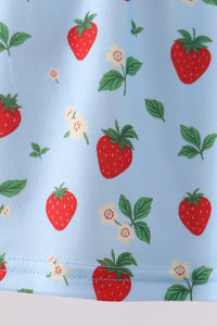 Strawberry Embroidered Bow Bloomer Set