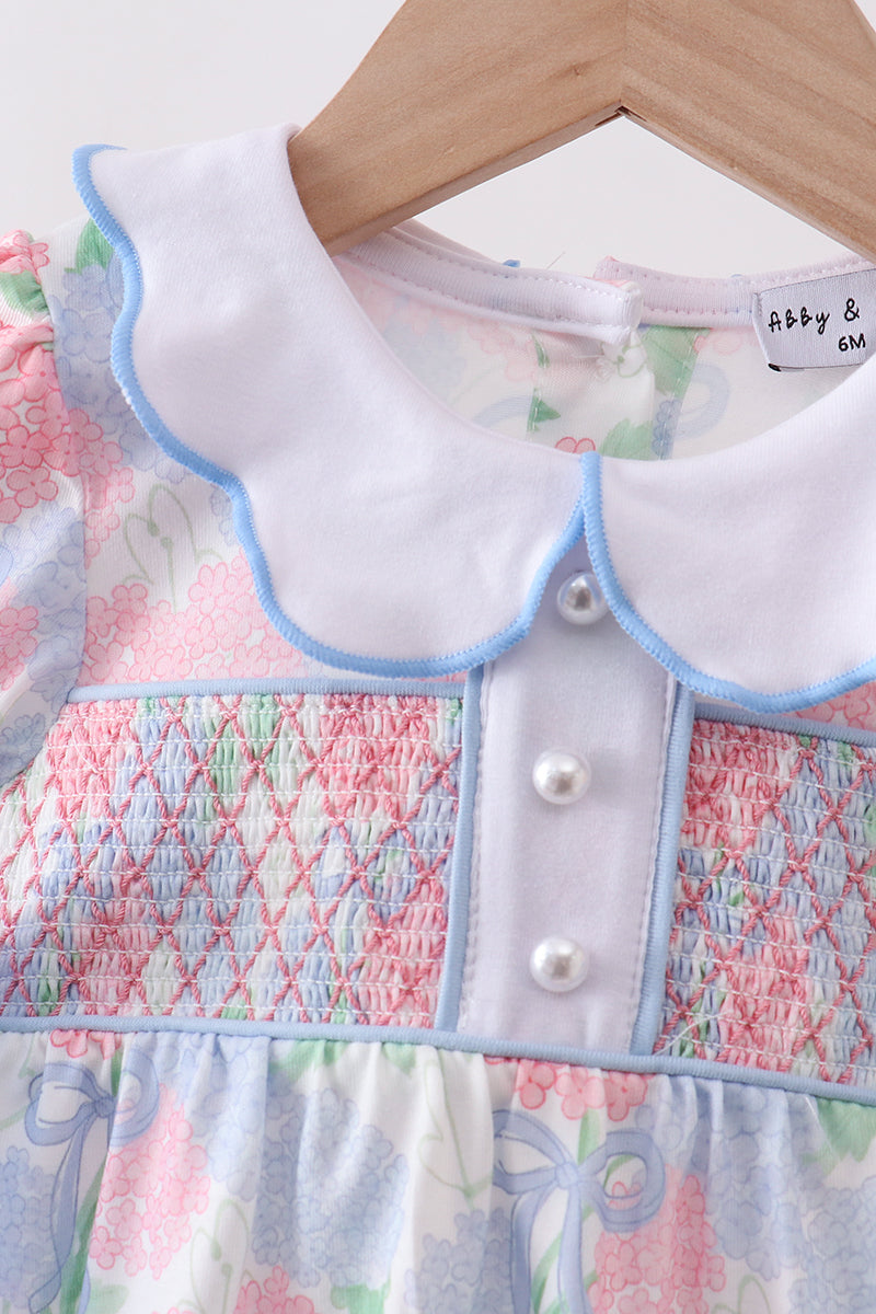 Hydrangea Smocked Pearl Bubble