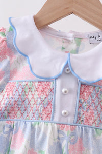 Hydrangea Smocked Pearl Bubble