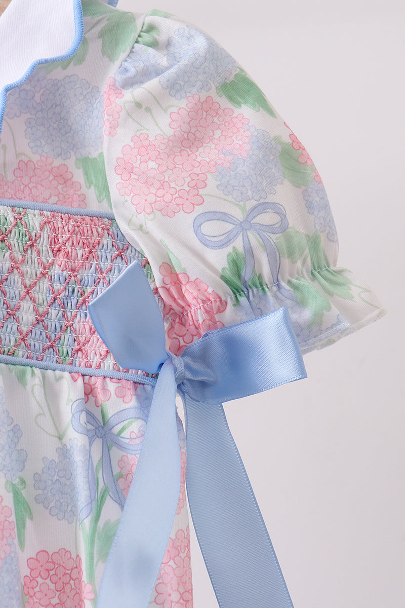 Hydrangea Smocked Pearl Bubble