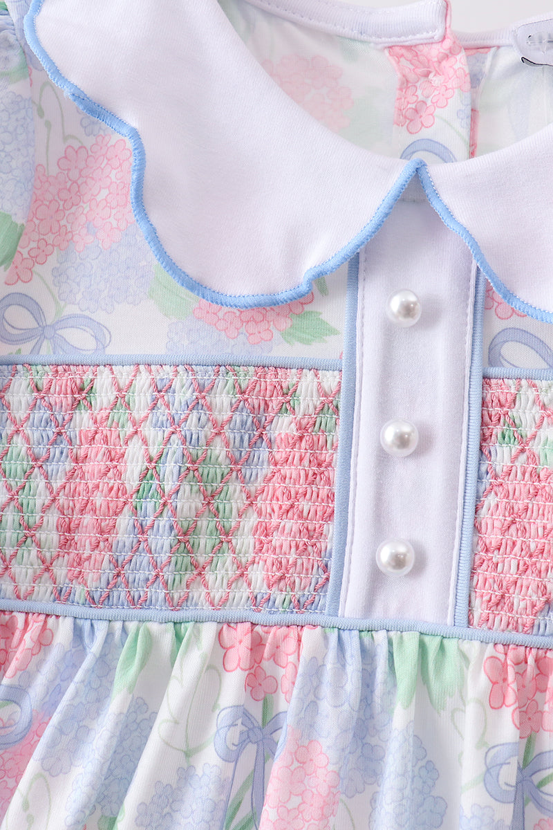 Hydrangea Smocked Pearl Dress