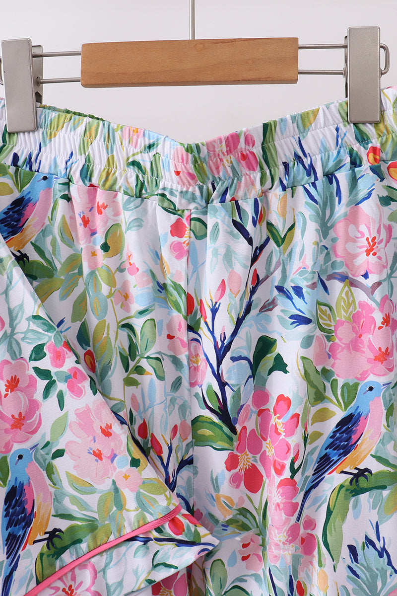 Floral Bamboo Pajamas Women Set