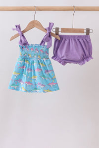 Shark Smocked Bloomer Set