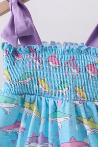Shark Smocked Bloomer Set