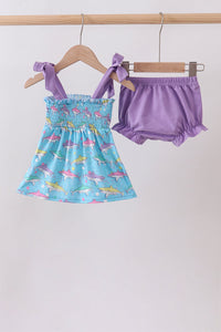 Shark Smocked Bloomer Set