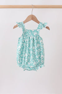 Sage Floral Smocked Bubble