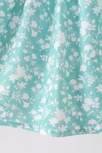 Sage Floral Smocked Dress