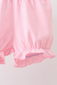 Bear Floral Applique Bloomer Set