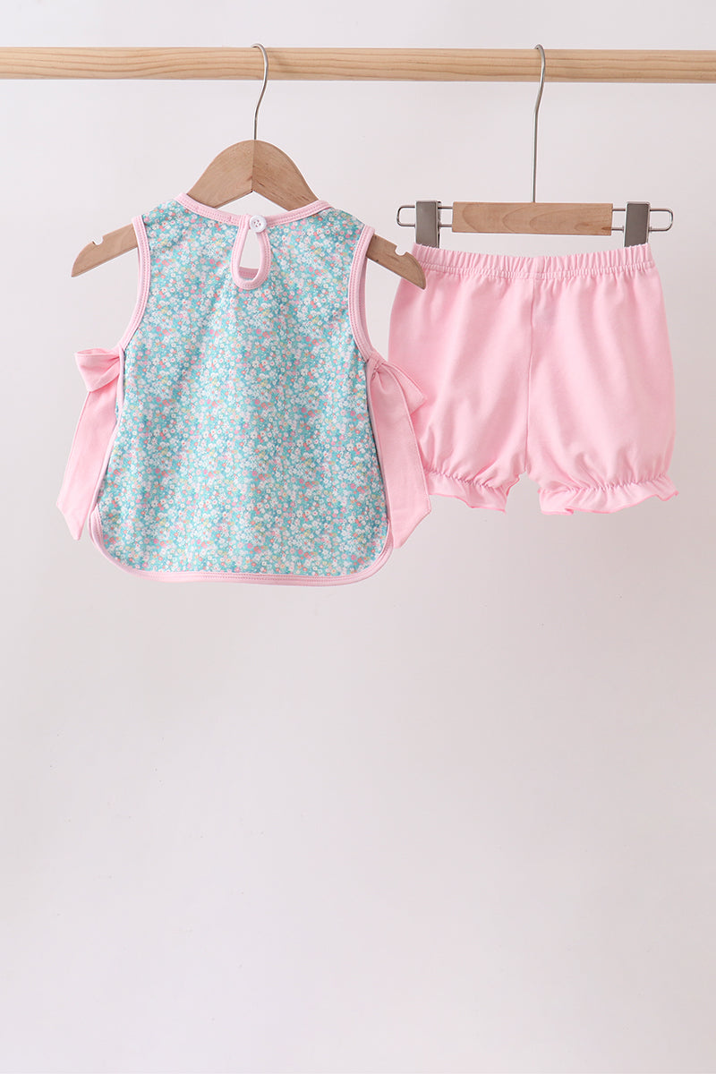 Bear Floral Applique Bloomer Set