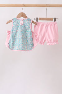 Bear Floral Applique Bloomer Set