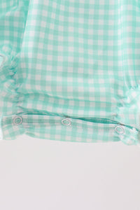 Puppy Plaid Embroidered Bubble