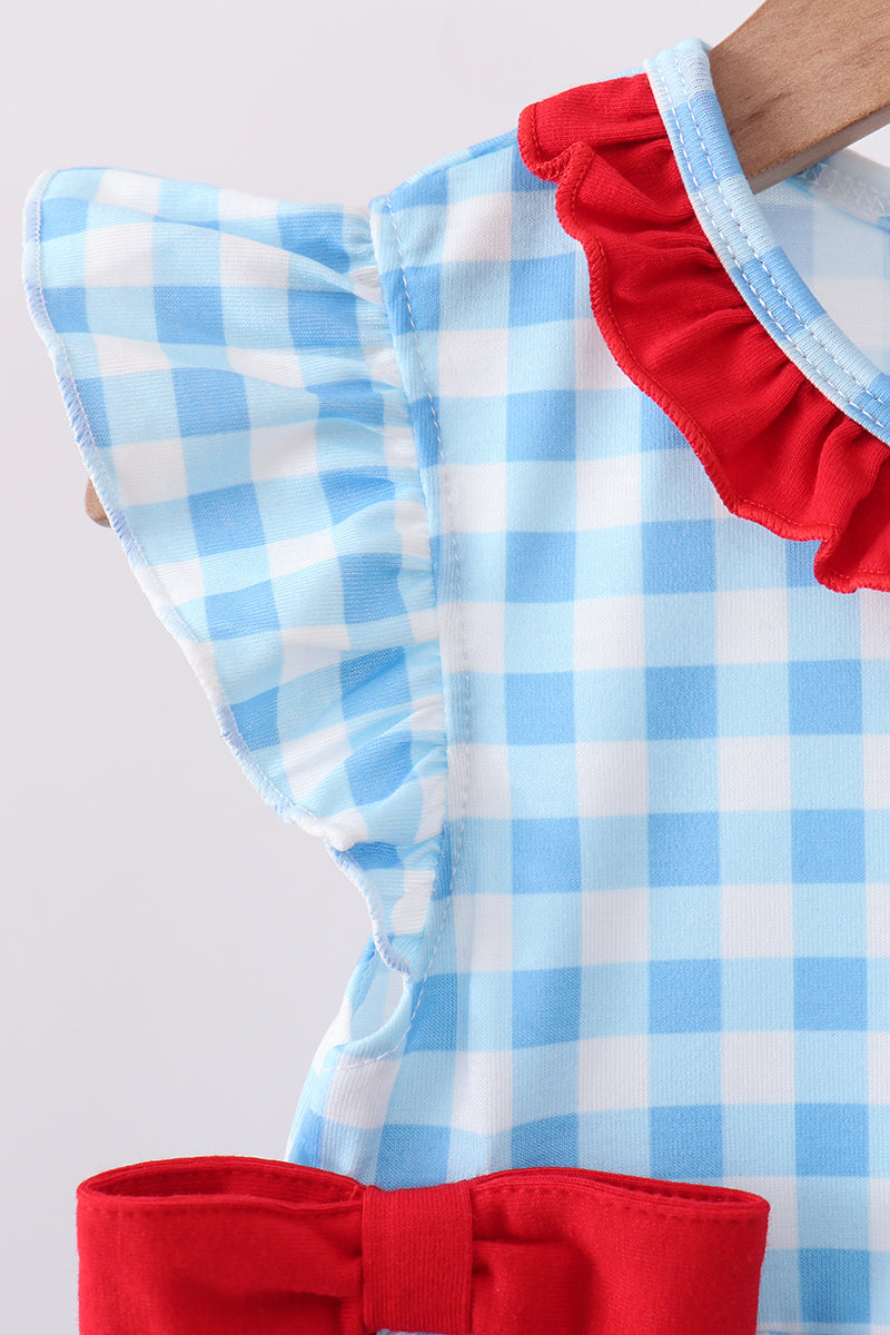 Apple Appliqué Gingham Bloomer Set