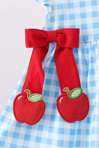 Apple Appliqué Gingham Bloomer Set