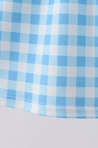 Apple Appliqué Gingham Ruffle Dress