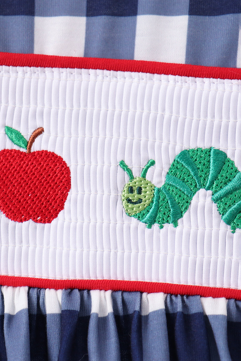 Apple Smocked Ruffle Gingham Set