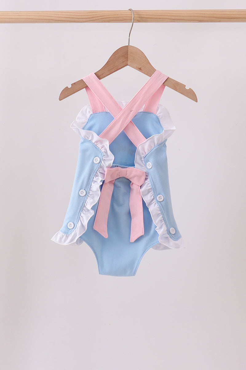 Pencil bow embroidery ruffle bubble