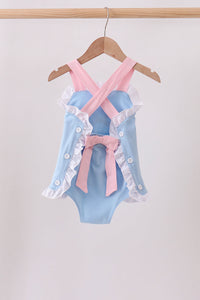 Pencil bow embroidery ruffle bubble