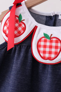 Apple Applique Denim Bloomer Set