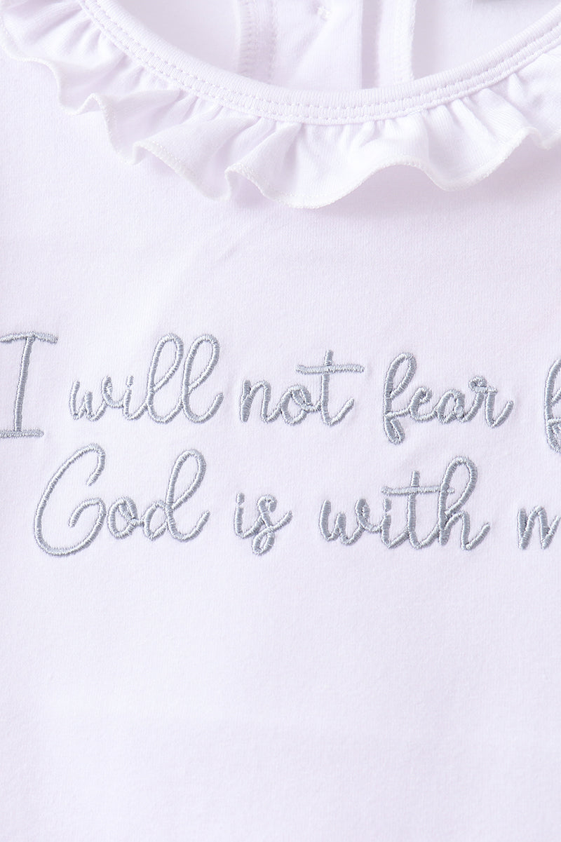 Faith Quote Embroidered Ruffle Shorts Set