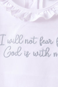 Faith Quote Embroidered Ruffle Shorts Set