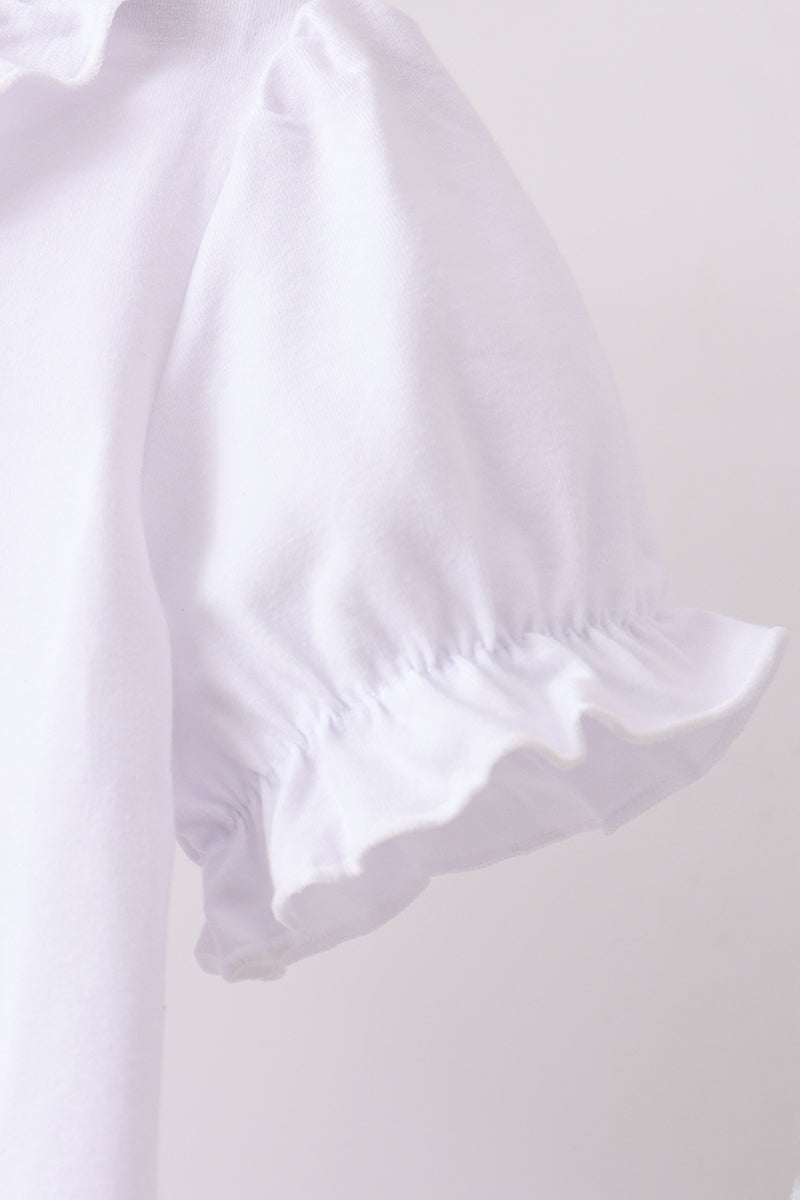 Faith Quote Embroidered Ruffle Shorts Set