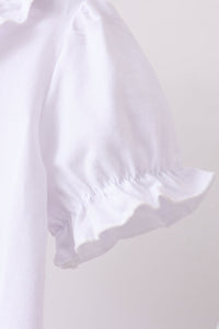Faith Quote Embroidered Ruffle Shorts Set