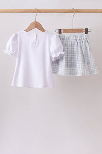 Faith Quote Embroidered Ruffle Shorts Set