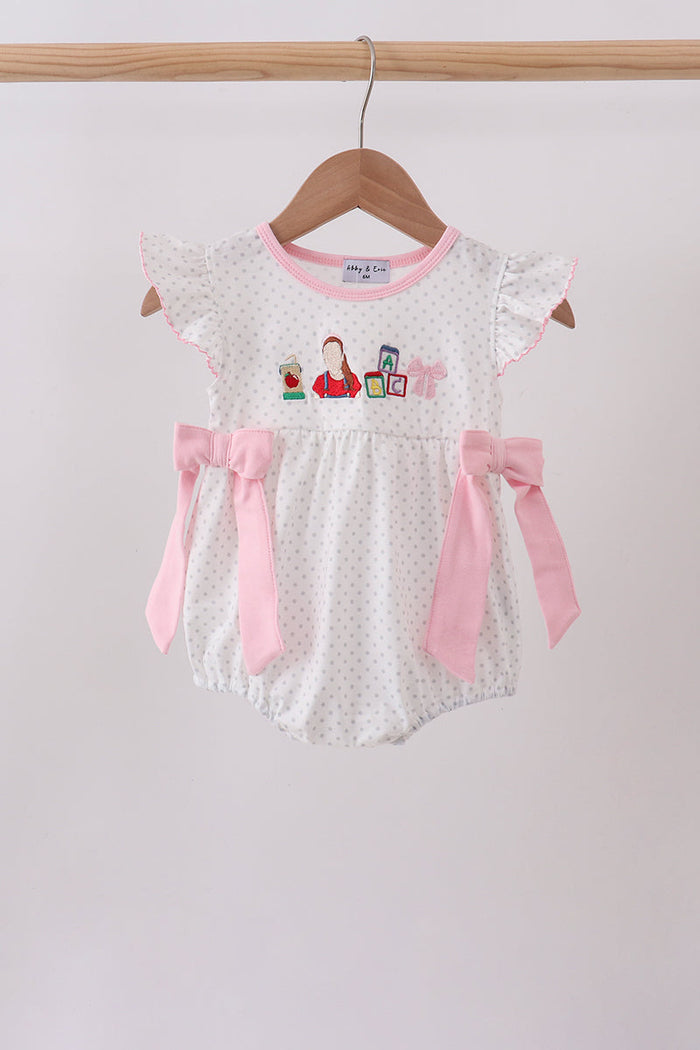 Pencil ABC embroidery dot bubble