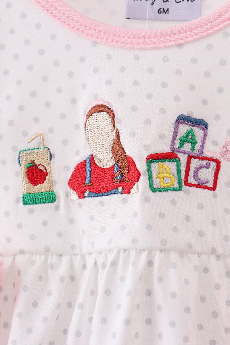 Pencil ABC embroidery dot bubble