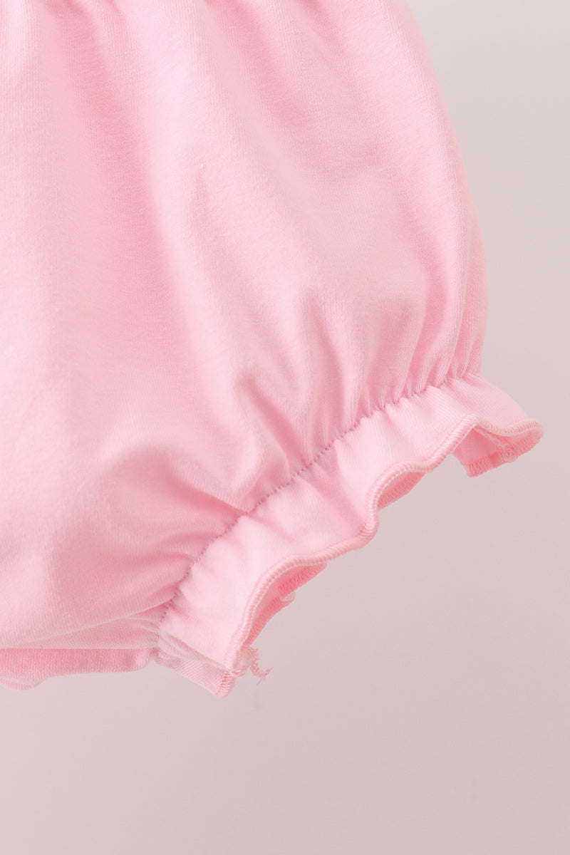 Pencil ABC embroidery gingham bloomer set