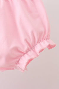 Pencil ABC embroidery gingham bloomer set