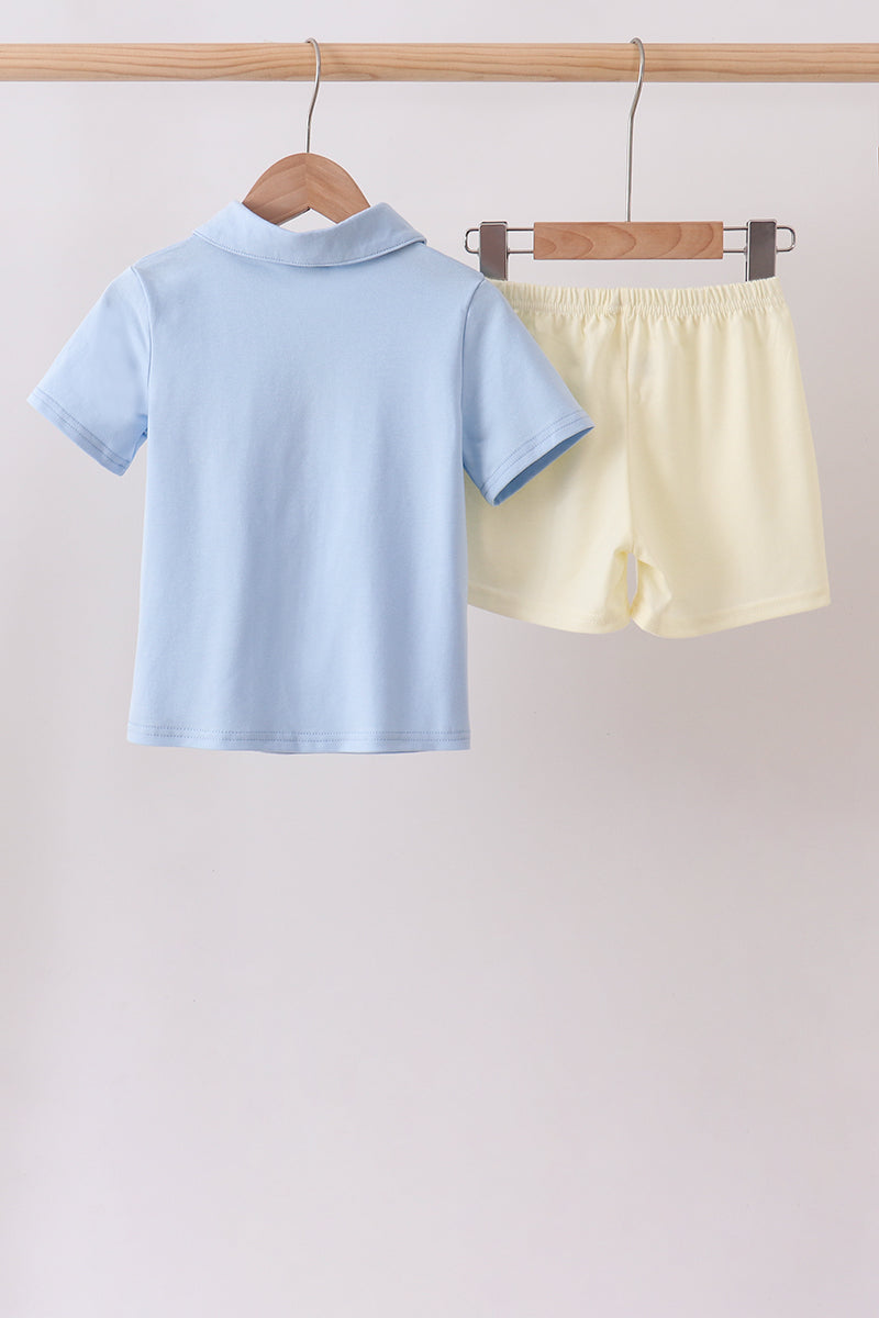 Colorblock Pocket Shorts Set