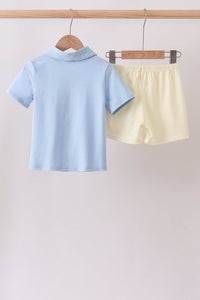 Colorblock Pocket Shorts Set