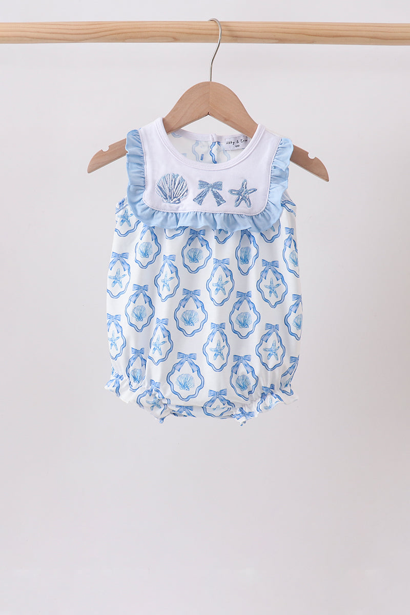 Shells Embroidered Ruffle Bubble