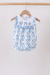 Shells Embroidered Ruffle Bubble