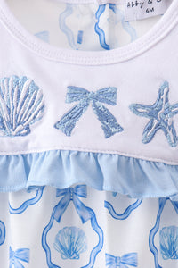 Shells Embroidered Ruffle Bubble