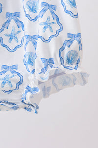 Shells Embroidered Ruffle Bubble