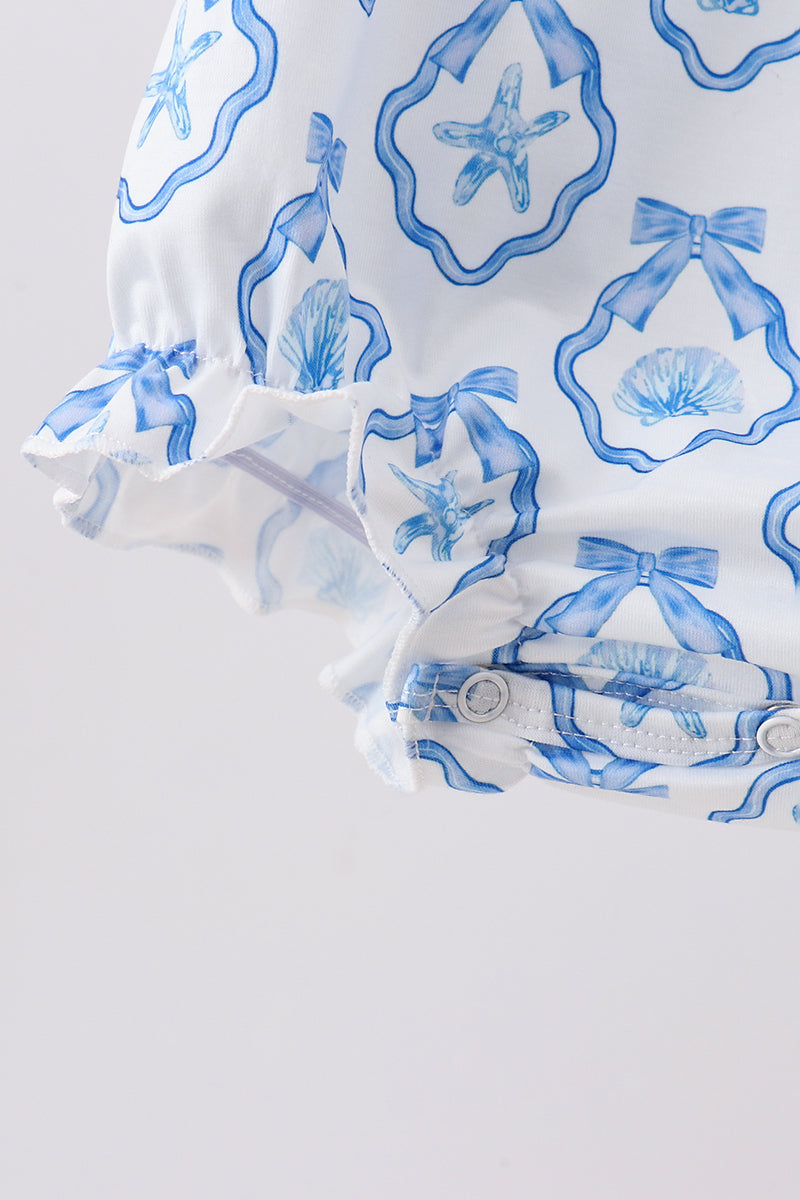 Shells Embroidered Ruffle Bubble