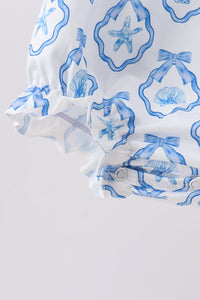 Shells Embroidered Ruffle Bubble
