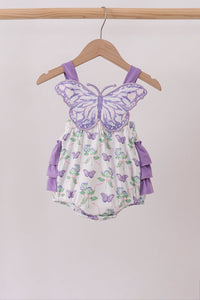 Butterfly Applique Ruffle Bubble