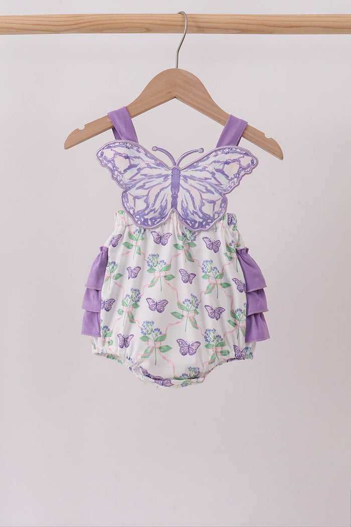 Butterfly Applique Ruffle Bubble