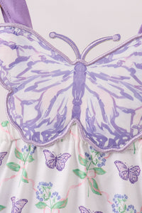 Butterfly Applique Ruffle Bubble